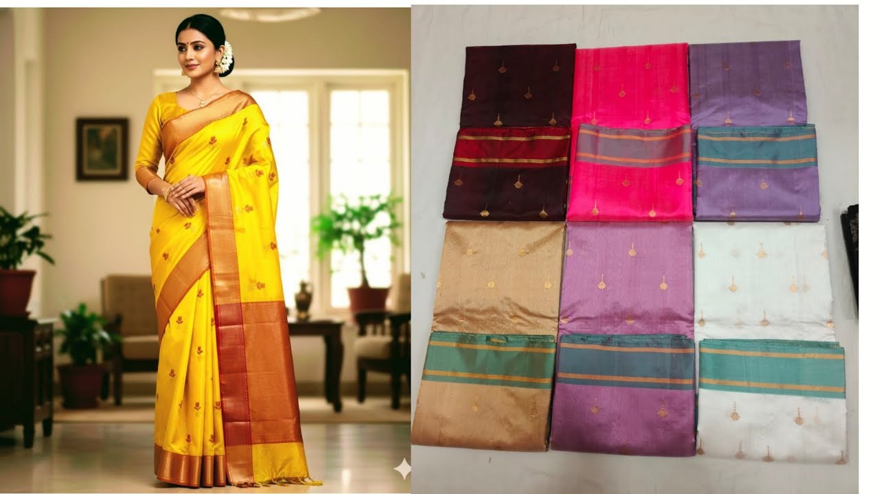 PURE #CHANDERI SILK#KATAN SILK #HANDLOOM #SAREE#whatsapp 9324546827