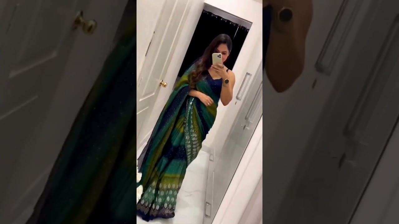 Designer Shimmer Silk Saree For Wedding #saree #shorts #partywear