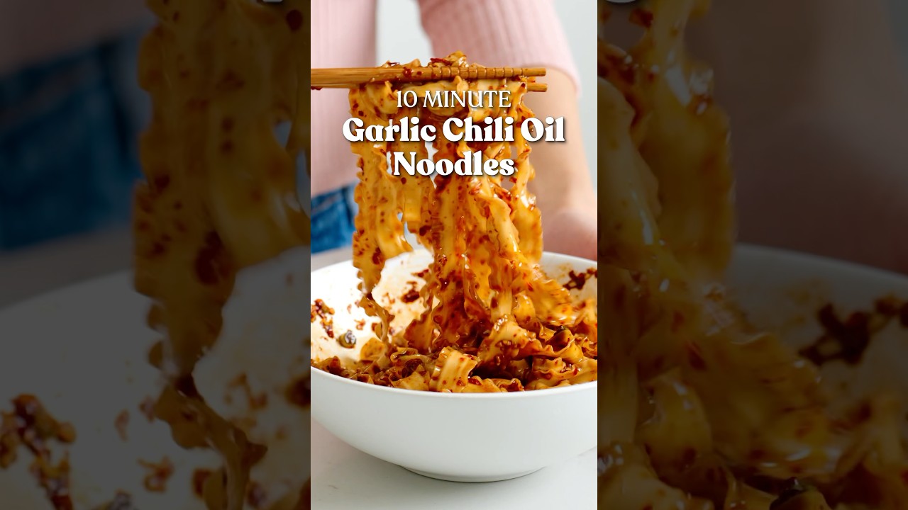 10 min Garlic Chili Oil Noodles 🔥 #easyrecipe