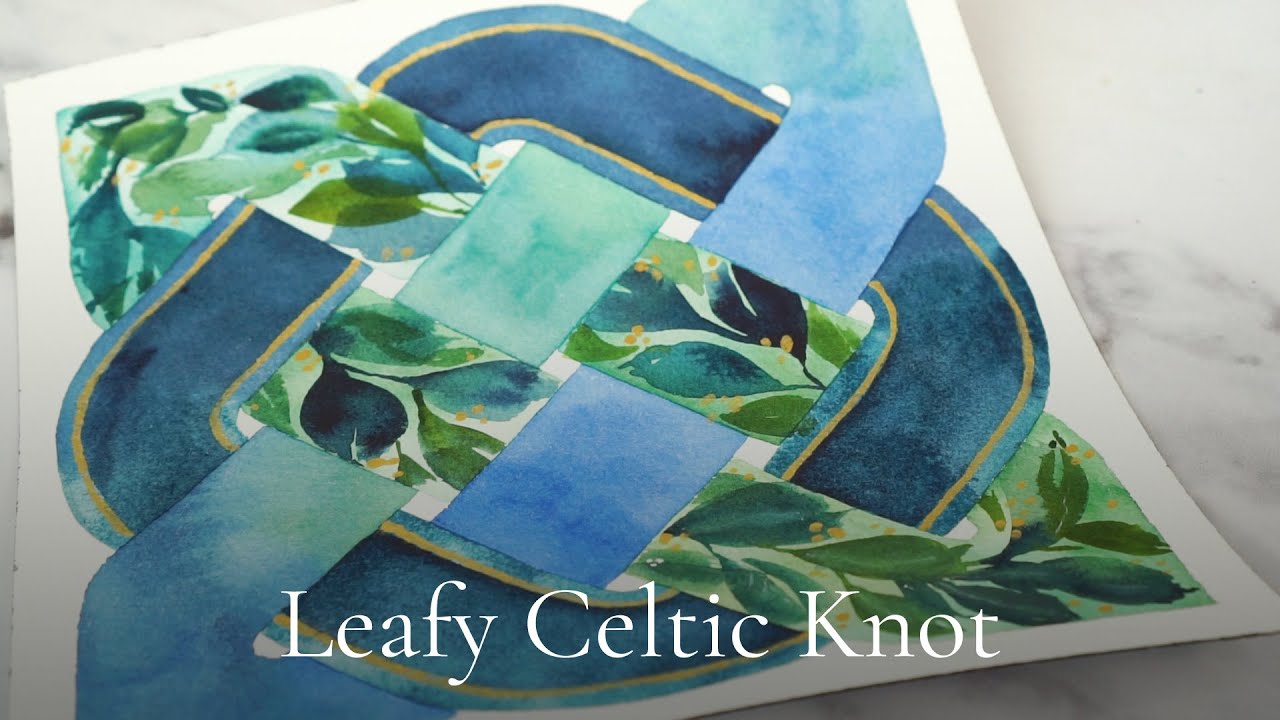 Leafy Celtic Knot Timelapse | Relaxing Watercolour Process, No Talking!