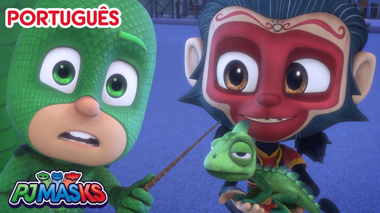 Lionel troca Gekko por Munki-Gu 🦎 PJ Masks em Português episódios completos #superherois