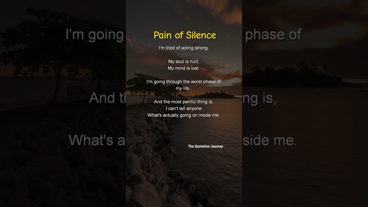 Silent Battles Hurt The Most&hellip; 😔💔 | Pain of Silence#InnerPain #SilentStruggle #EmotionalHealth