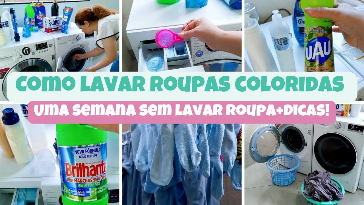 COMO LAVAR ROUPAS COLORIDAS E MUITO SUJA| PASSO A PASSO|QUAIS PRODUTOS USAR+DICAS INFALÍVEIS