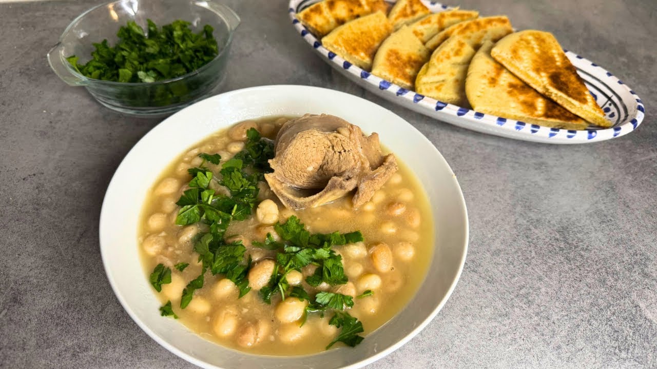 Haricots blanc sauce blanche loubia meilleur recette لوبيا تفصاص مرقة بيضاء سهلة 