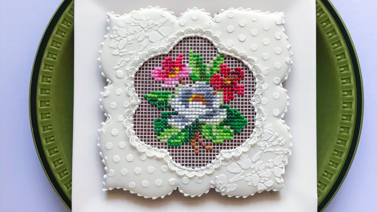 Cross-stitch Cookie Card