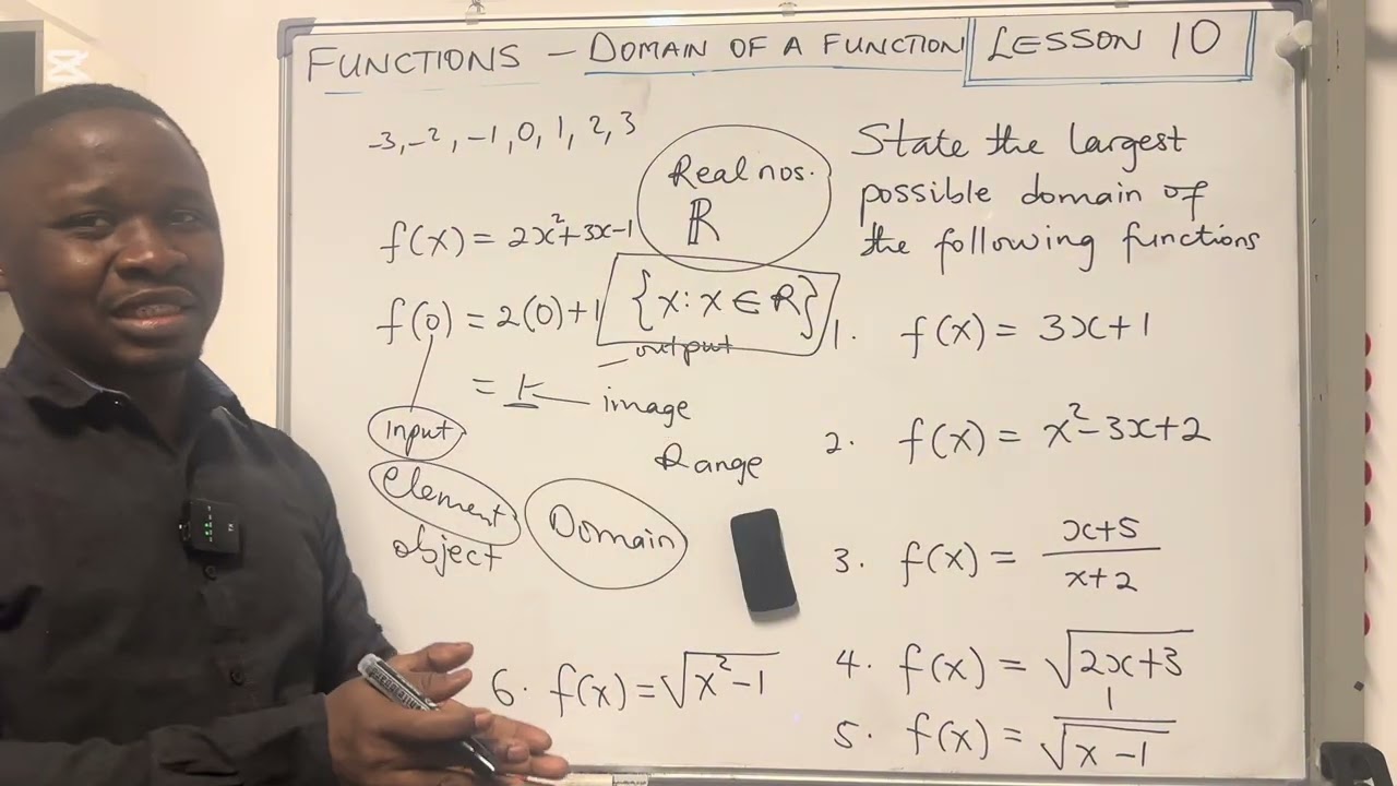 Functions : Lesson 10 : Domain of a function 