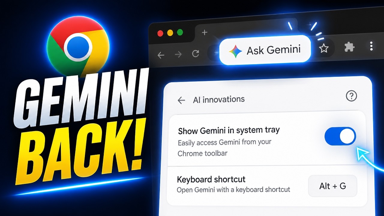 НОВИНКА! Как добавить кнопку Ask Gemini в Chrome?