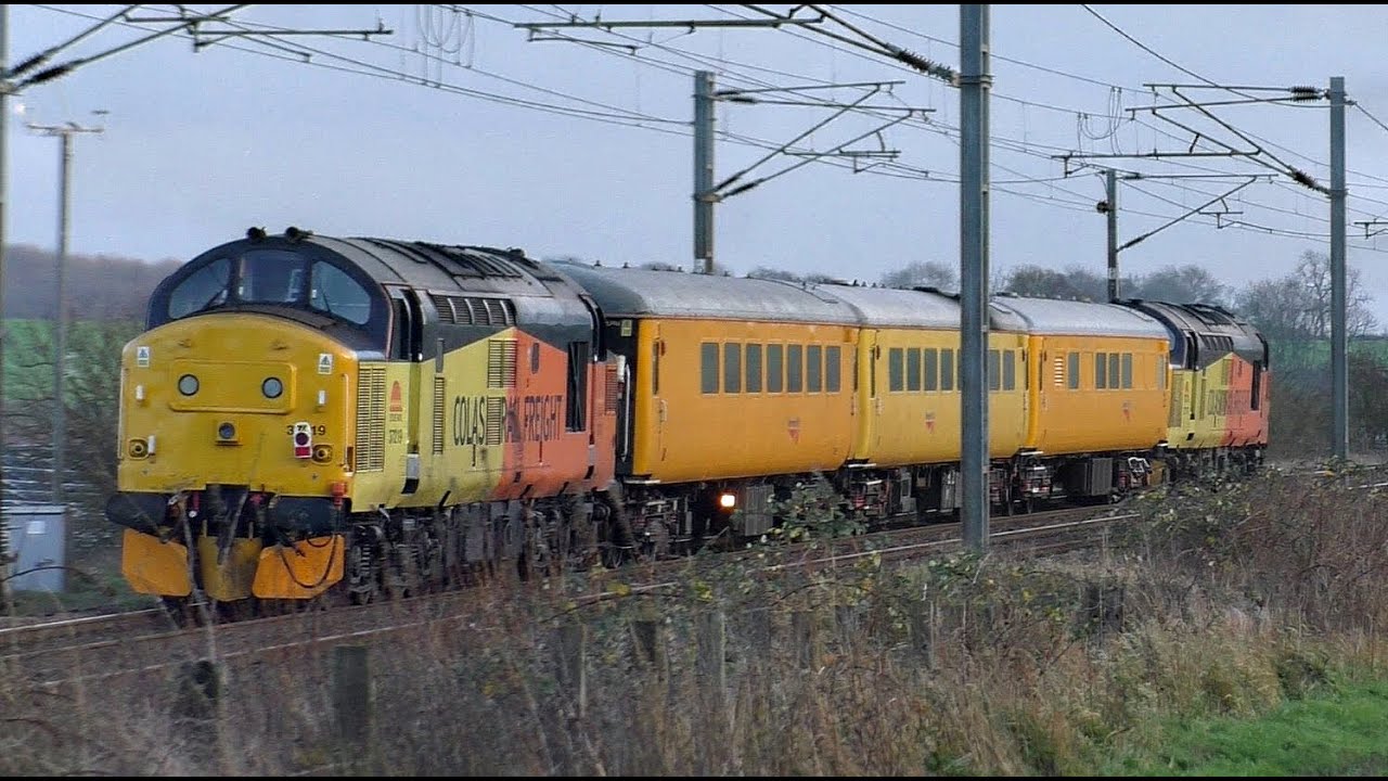 Colas class 37's climb Gamston Bank, ECML