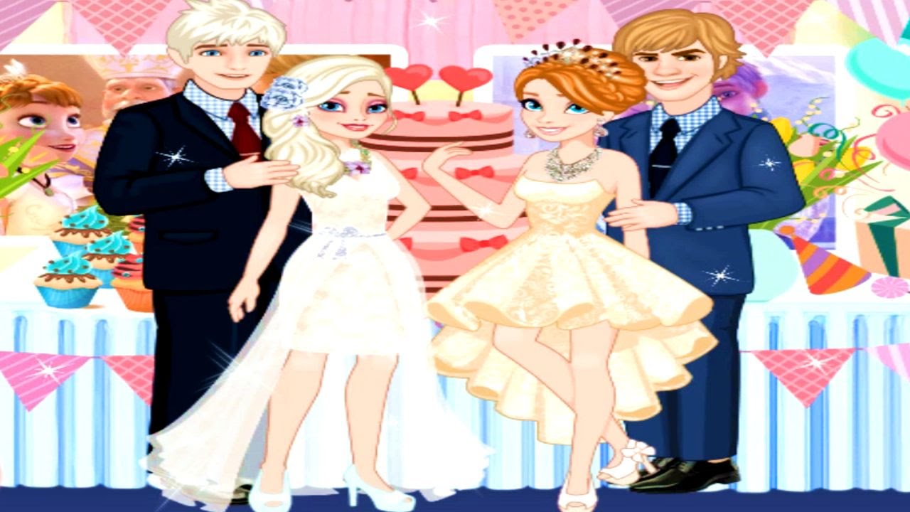 Elsa And Anna Wedding Party - You Are Elsa And Anna's Wedding Stylist - Dress Up Game For Girls