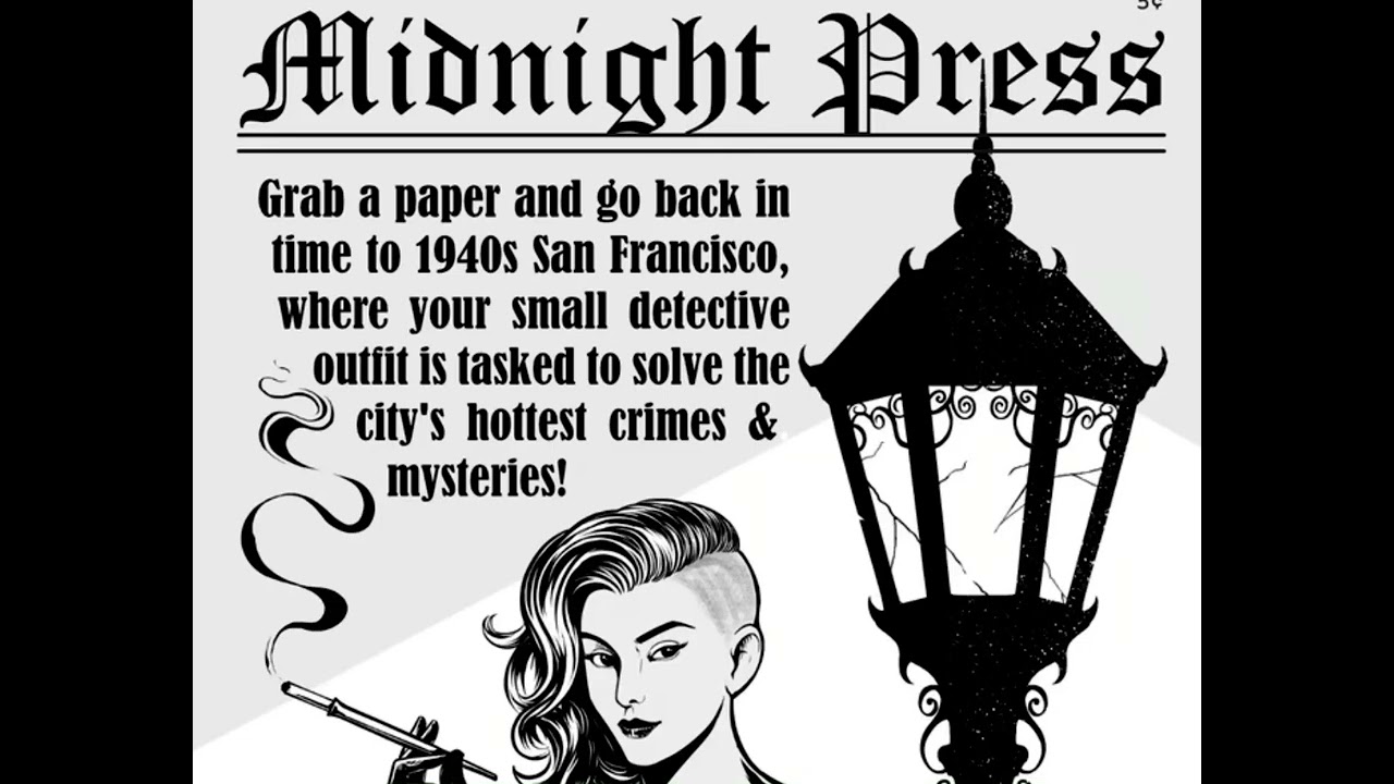 Midnight Press: Ultimate Detective Noir TTRPG in Newspaper