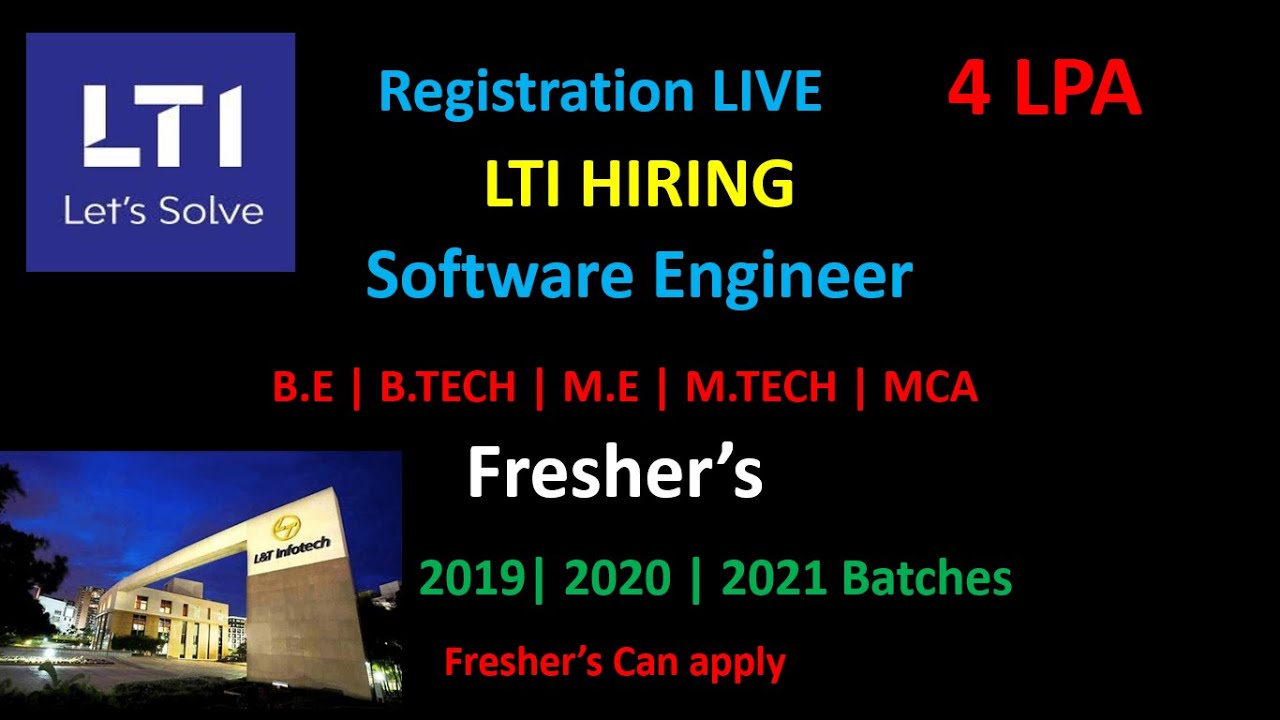 LTI Hiring | Software Engineer | 3 - 4 LPA