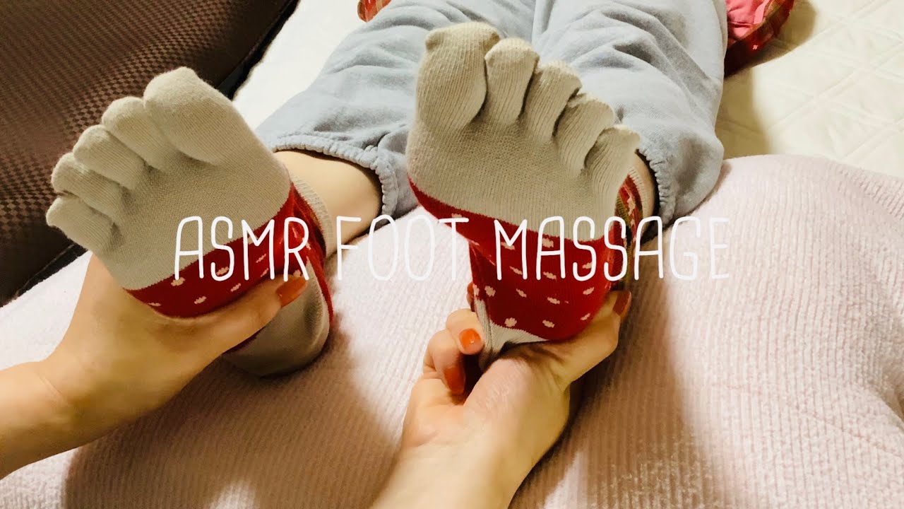 ASMR - FOOT MASSAGE IN TOE SOCKS - no talking