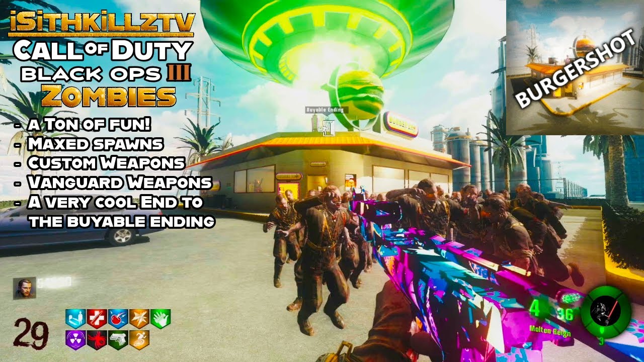 We SURVIVED the Zombie APOCALYPSE at Burger Shot & it has a COOL ending - Bo3 custom zombies