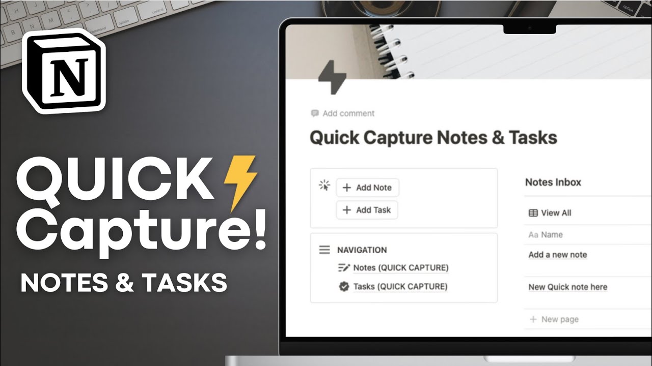 Create a QUICK Capture Notes & Task System! | Easy Notion Tutorial
