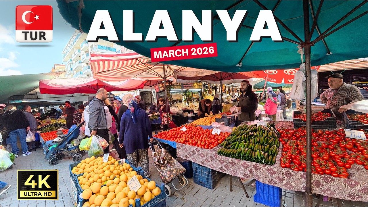 Alanya Mahmutlar Tuesday Market  | Antalya Turkiye | March 2026 [4K HD]