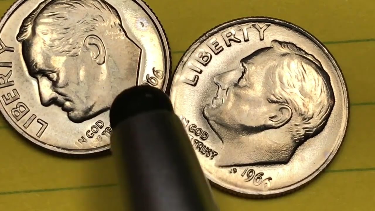 US 1966 No Mint Mark Dimes - DC Minutes 1966 Roosevelt Coins