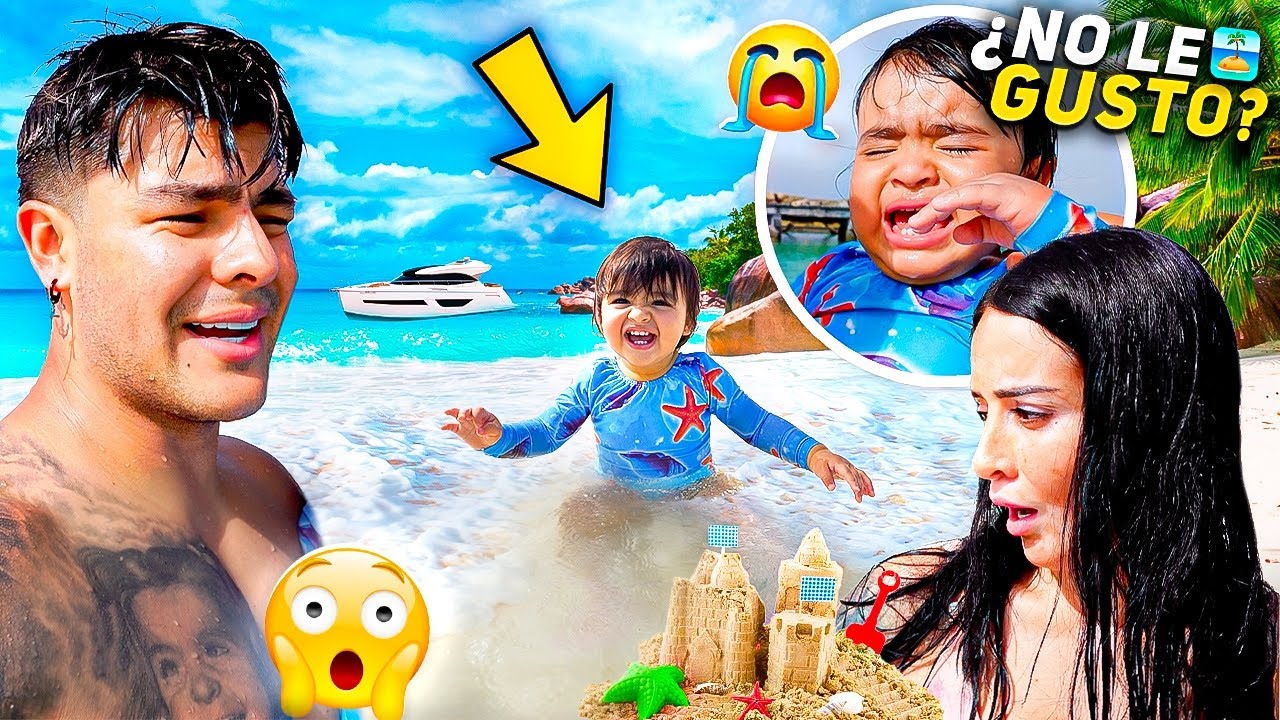 ISABELLA CONOCE EL MAR Y ASI REACCIONÓ😱😍 Carlos & Adri