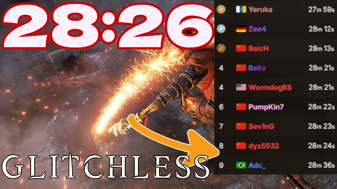 Sekiro Shura Gltichless Speedrun in 28:26 [PB]