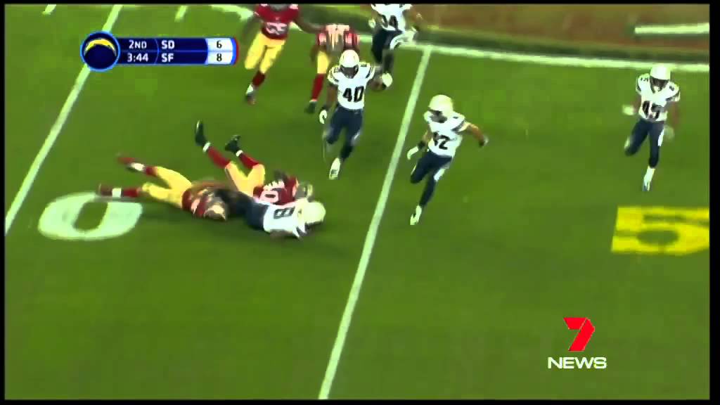 NFL: Jarryd Hayne Tackle Vs San Diego Chargers