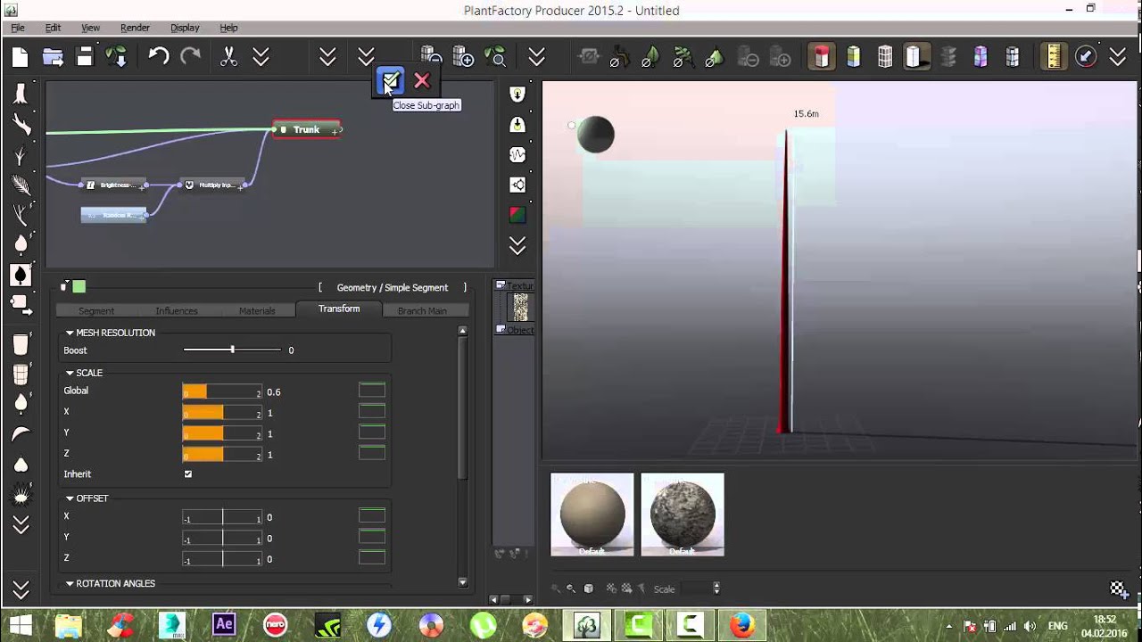 E-on Plant Factory. Моделирование вечнозелёного дерева. Plant Factory. Creating evergreen tree.