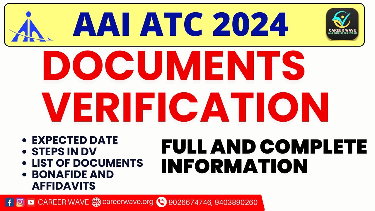 AAI ATC Documents Verification | Complete details | MEDICAL | VOICE TEST |  #documentverification