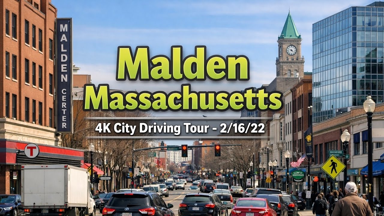 🚖 Malden Massachusetts | 4K City Driving Tour | 2/16/22