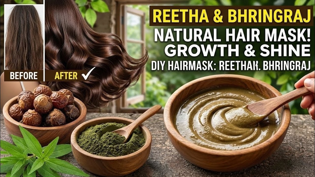 DIY Natural Hair Mask for 10x Faster Hair Growth 🌿 #hairmask #naturalbeauty 