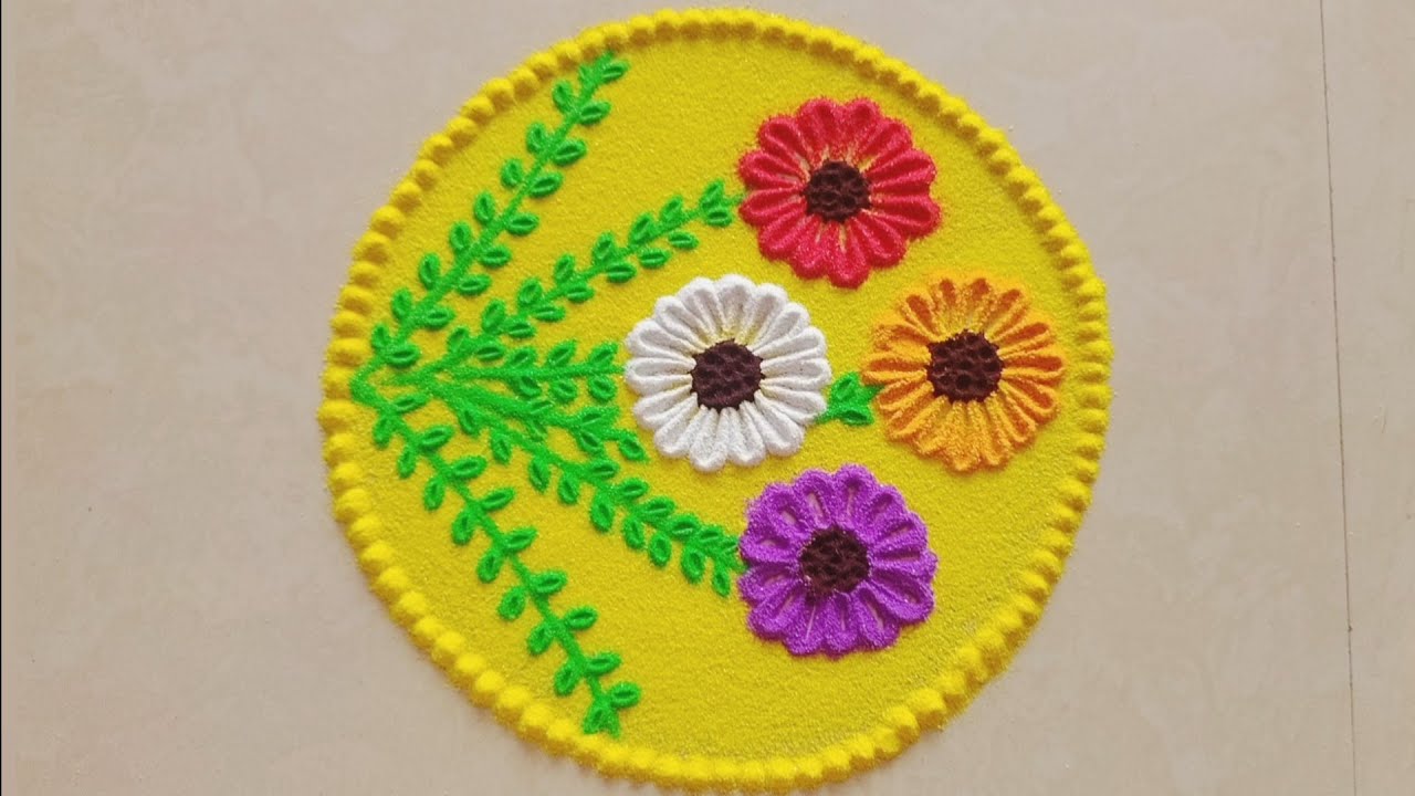 Quick & Easy Rangoli Design / rangoli for beginners 
