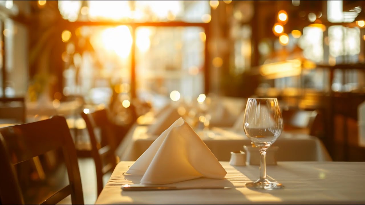 Restaurant Warm Evening Ambience ✨ Smooth Jazz & Bossa Nova Background Music for Relaxed Dining