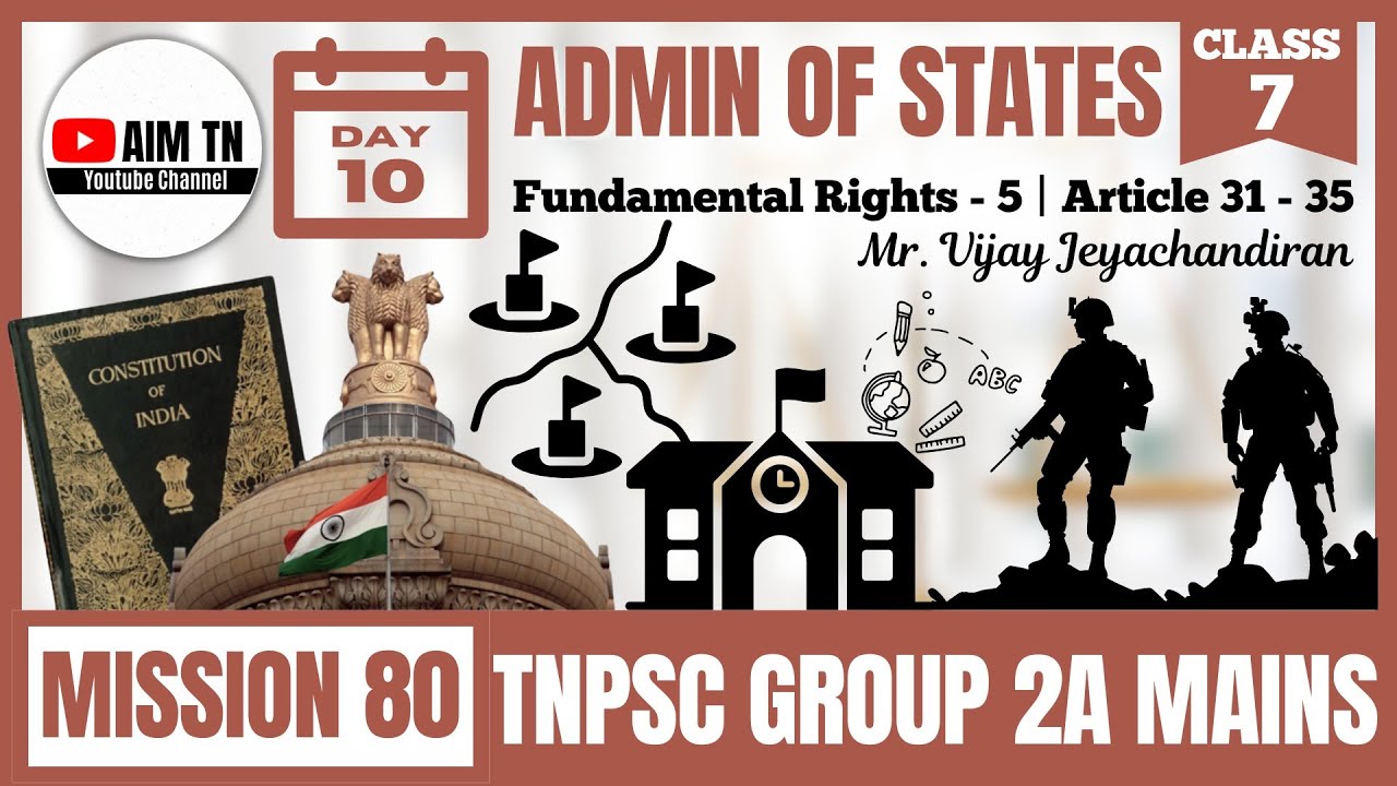 Admin of States | Class - 7 | Fundamental Rights - 5 | Article 31-35 | Mr. Vijay Jeyachandiran