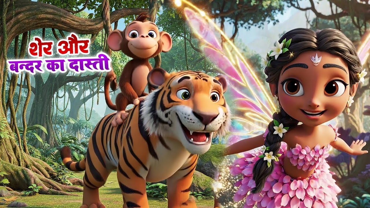 शेर और बन्दर का दोस्ती| Sher Aur Bandar Ka Dosti| Hindi Kahani | Cartoon Story | Hindi Story
