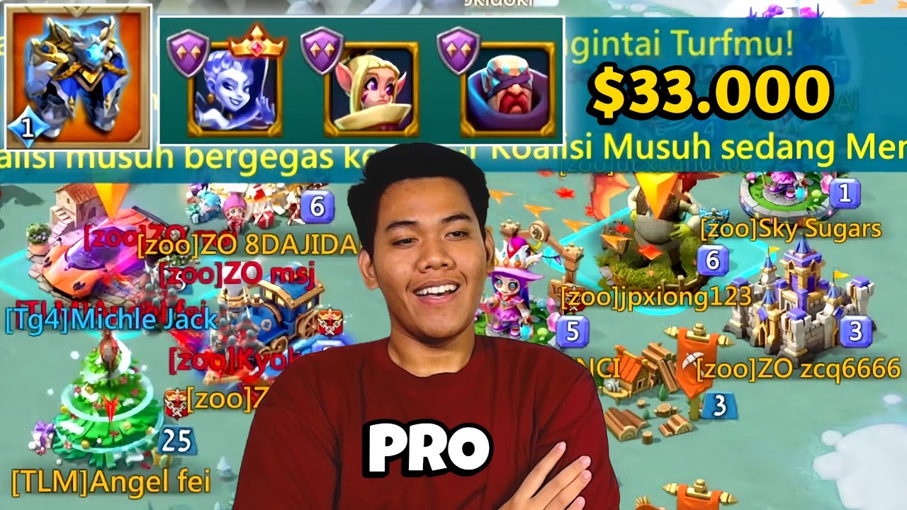 Kena Hajar Emperor Full T5 Dan Hero $33.000 !! MERINDING Di Karpet Sultan China - Lords Mobile