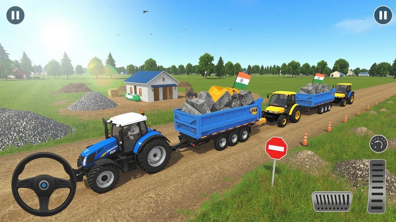 🔴Drive JCB and Uploading 🪨🏗Stone From Dumper🌋Truck in Game#truck #jcb#tractor#dumper#games #00