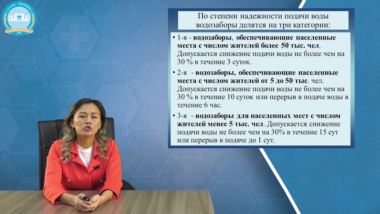 Гигиенические требования к питьевой воде