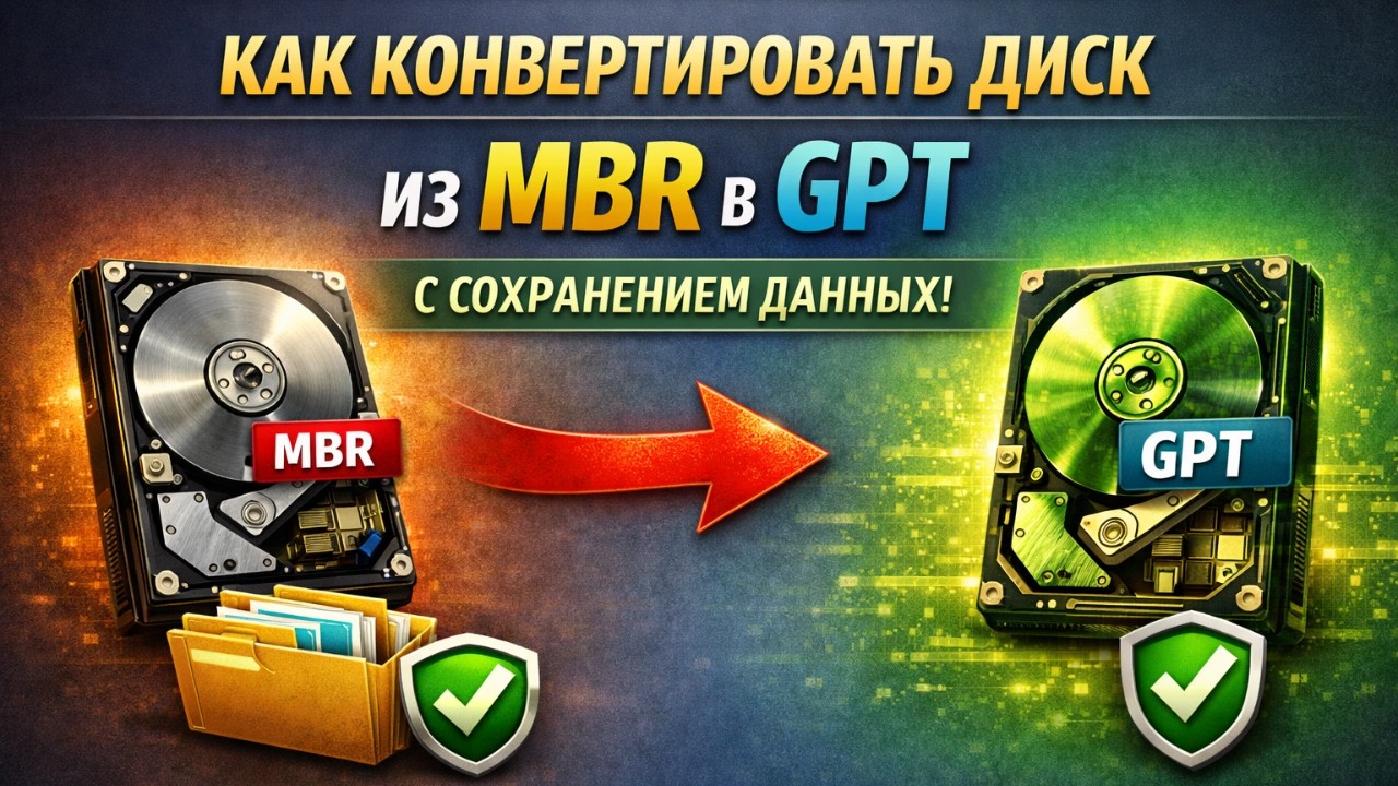 Как преобразовать MBR в GPT в Windows 10/11 с сохранением данных и без переустановки ОС