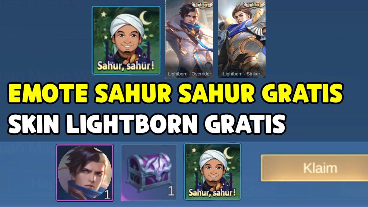 DI JAMIN DAPAT BATTLE EMOTE SAHUR GRATIS ! SKIN LIGHTBORN GRATIS