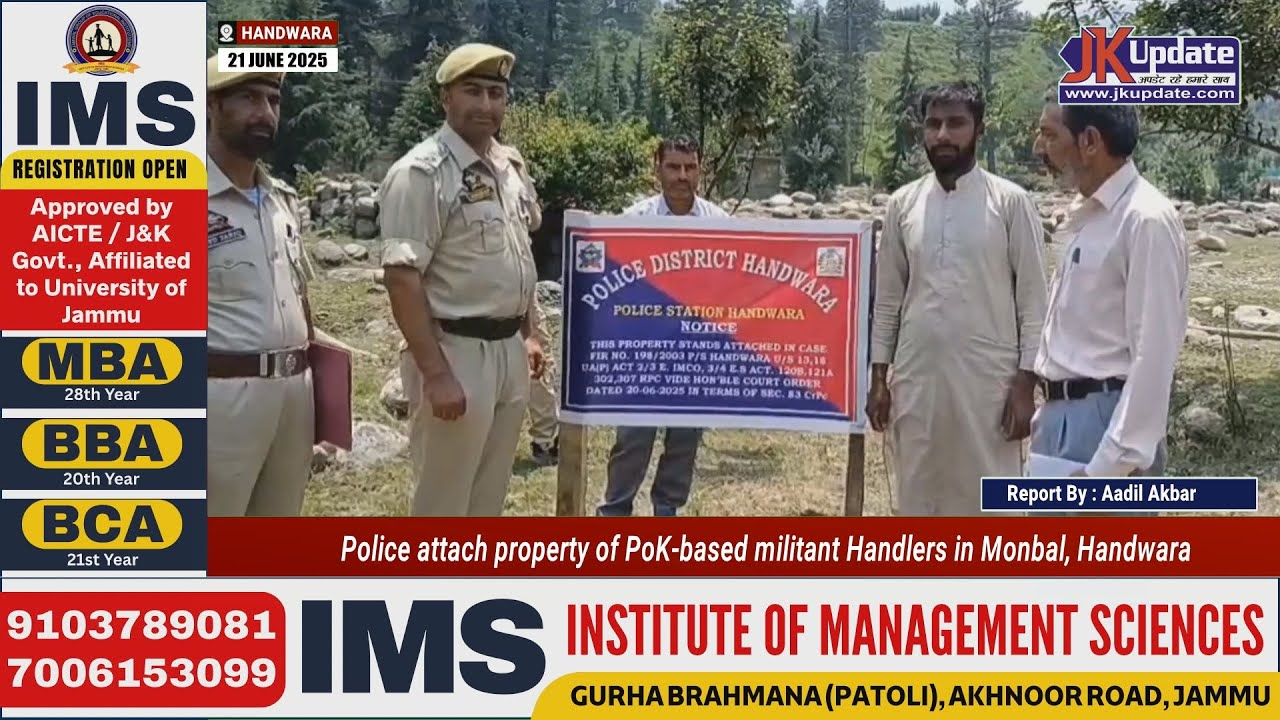 Police attach property of PoK-based militant Handlers in Monbal, Handwara