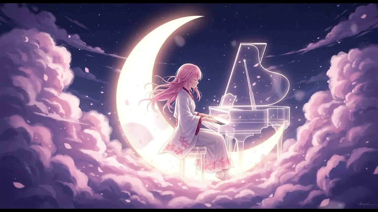 The Night Softens as Sakura Falls in Silence |Relaxing Japanese Music |Relief,Study,Deep Sleep Music