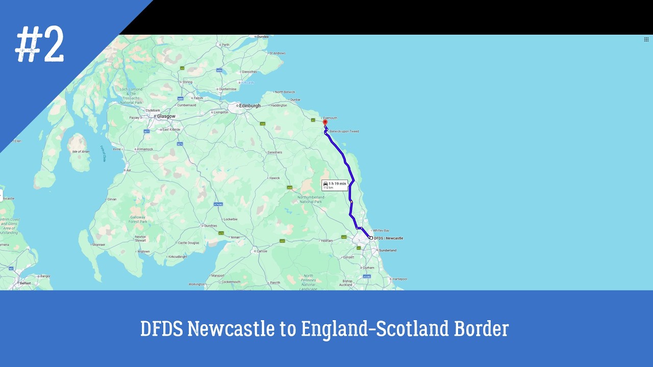 Let's Drive Scotland#2 - DFDS Newcastle to England-Scotland Border NO COMMENTARY