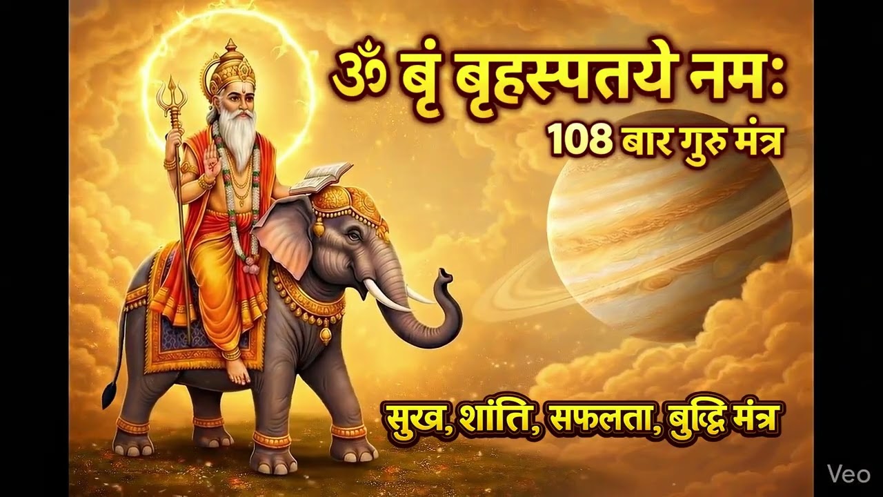 ॐ बृं बृहस्पतये नमः  | 108 बार गुरु मंत्र | Guru Mantra for Wisdom & Prosperity | बृहस्पति मंत्र 108
