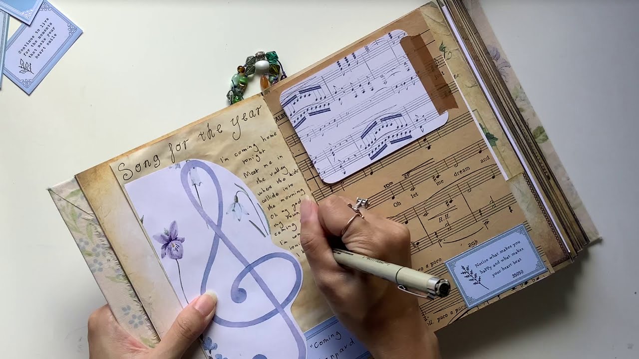 ASMR Junk journal with me - Paper sounds, no talking