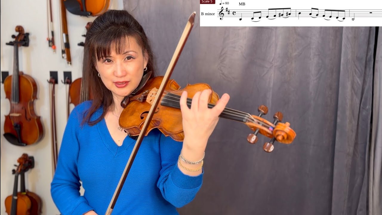 Violin Scales Practice: Major (G, A, B♭, C, D) & Minor (b, a)With Rhythmic Patterns and Metronome 🎻