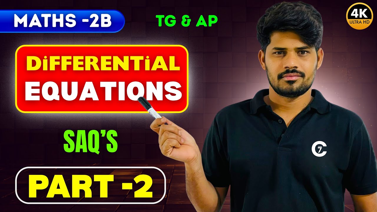 Differential Equations One shot | SAQ’s | Part -2 | chaitu7 #chaitu7 