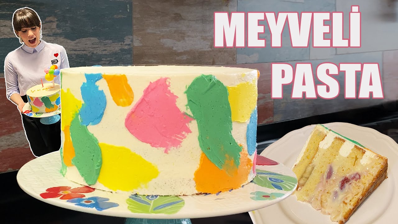 MEYVELİ DOĞUMGÜNÜ PASTASI / Burcu böyle pasta yapmayı nereden öğrendi?