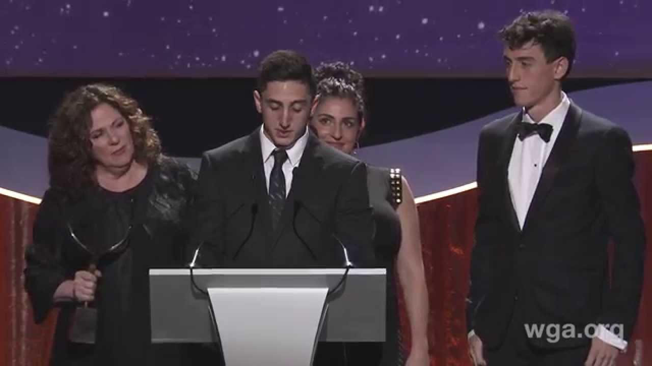 The Harold Ramis family accepts the 2015 Writers Guild Screen Laurel Award