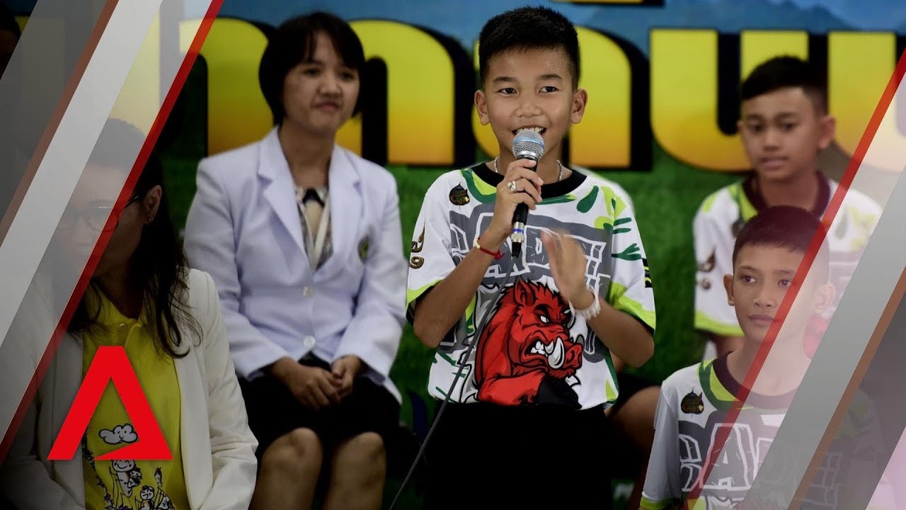 Thai cave rescue: Highlights from the Wild Boars' first public appearance