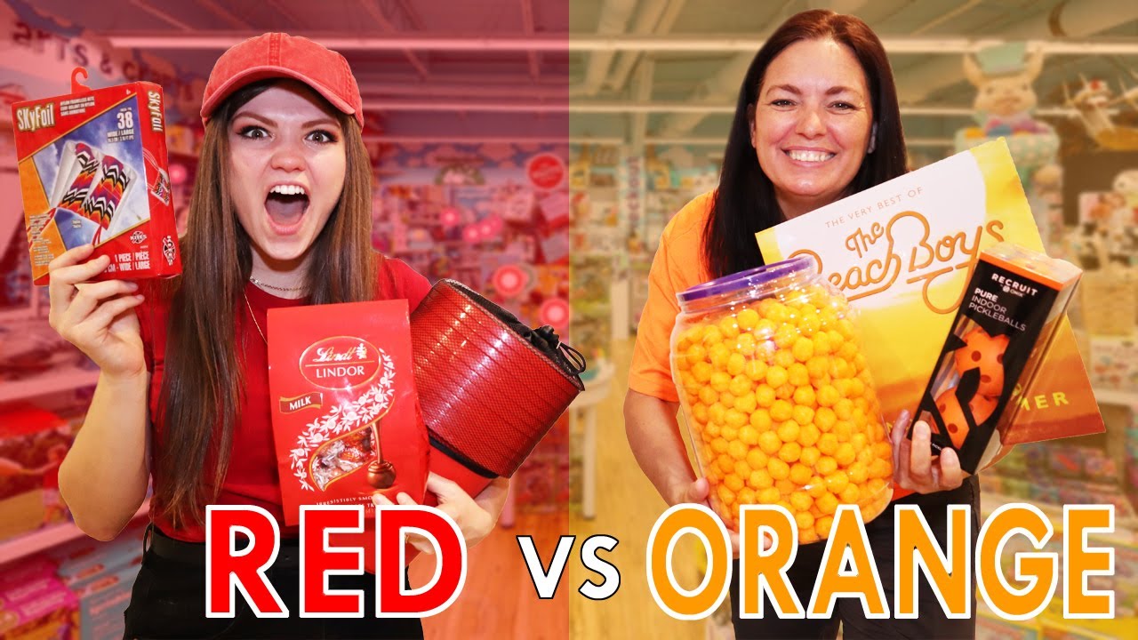 ULTIMATE RED VS ORANGE SHOPPING CHALLENGE!
