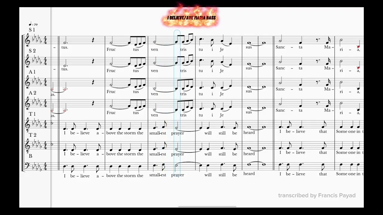 I BELIEVE/AVE MARIA QUODLIBET - BASS PART
