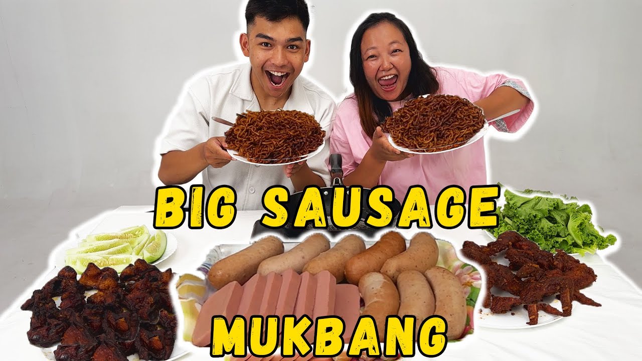 BIG SAUSAGE,CHICKEN DIAMOND,JAJANGMYEON,SPICY WINGS MUKBANG WITH @mrgole8