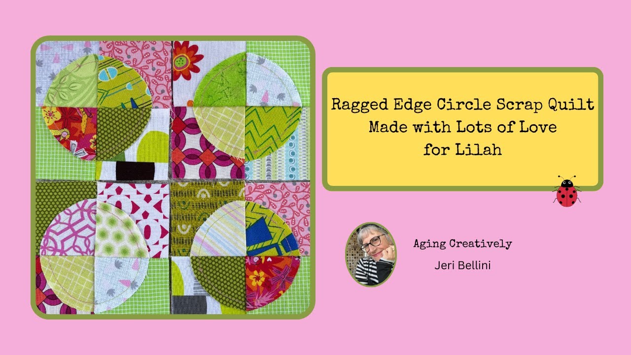 Scrappy Ragged Edge Circle Quilt using Fat Quarters